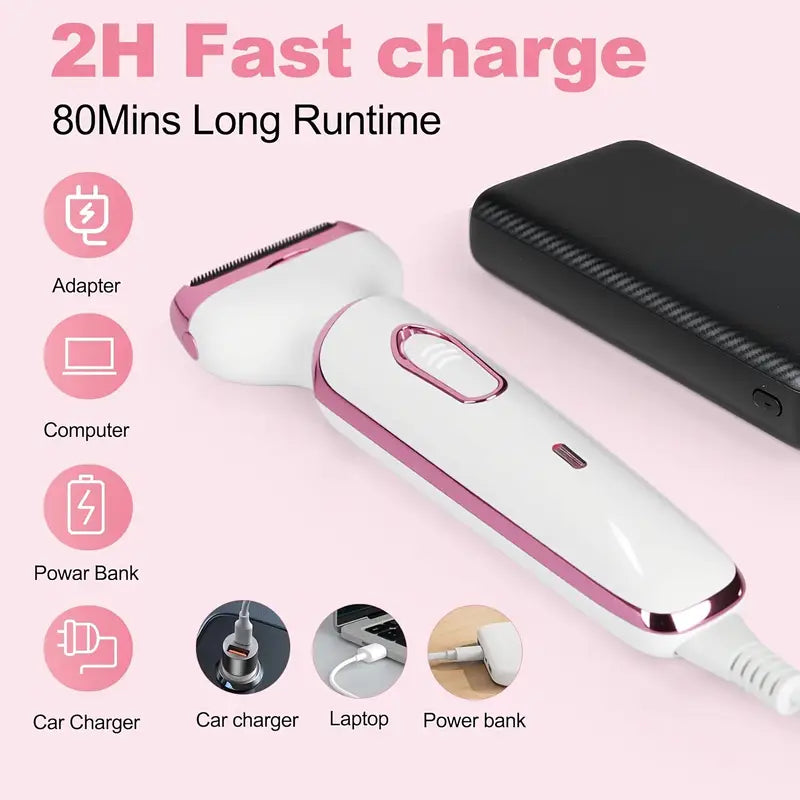 Tech Vitalisse™ 4 In1 Electric Lady Shaver Body Hair Removal Epilator Comfort Waterproof Trimmer