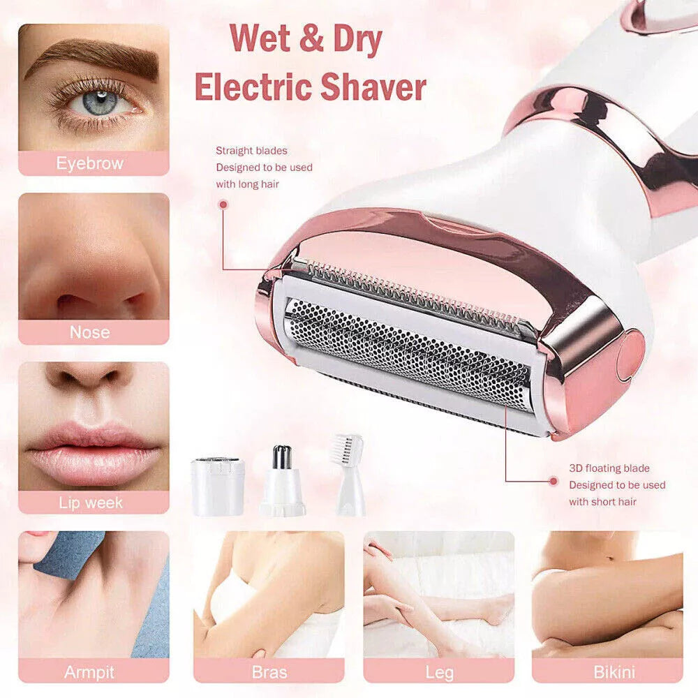 Tech Vitalisse™ 4 In1 Electric Lady Shaver Body Hair Removal Epilator Comfort Waterproof Trimmer